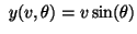 $\ y(v, \theta )=v \sin ( \theta )$